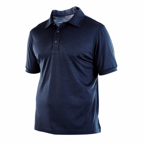 Deep Blue POLO - Mens Merino Wool Baselayer Elite Short Sleeve Polo Shirt
