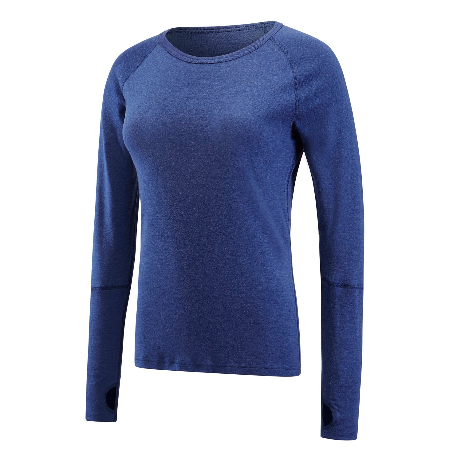 Merino long sleeve crew neck, in the colour lapis blue.