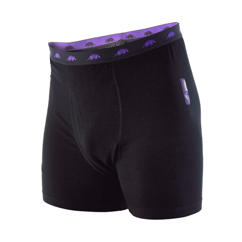Black RAMMY - Mens Merino Wool Boxer with fly