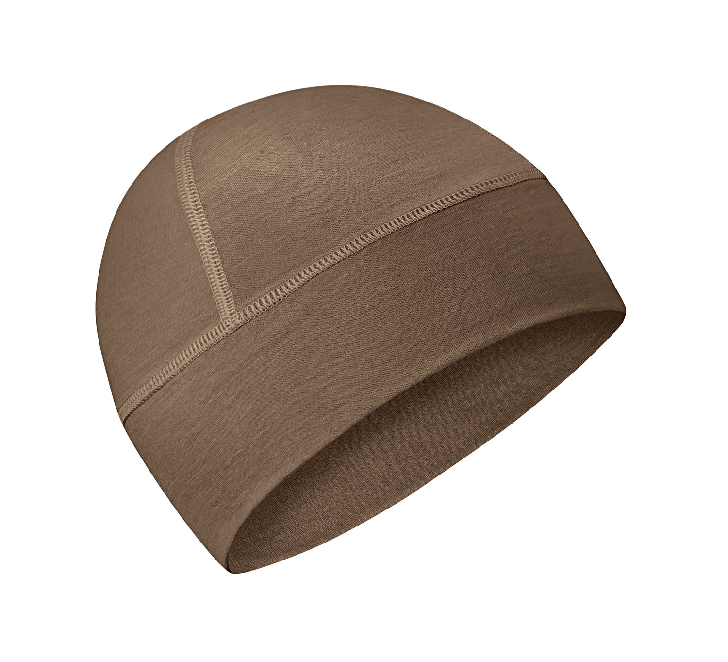 Merino Beanie with double layered headband, in the colour coyote brown. 